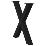 Dining Table Legs X-Shaped 2 pcs Black 80x(72-73) cm Steel - Top-Down View