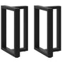 Dining Table Legs T-Shaped 2 pcs Black 60x35x(72-73) cm Steel