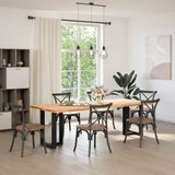 Dining Table Legs T-Shaped 2 pcs Black 60x35x(72-73) cm Steel - Front View