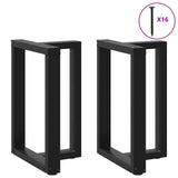 Dining Table Legs T-Shaped 2 pcs Black 60x35x(72-73) cm Steel - Side View