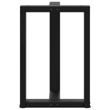 Dining Table Legs T-Shaped 2 pcs Black 60x35x(72-73) cm Steel - Rear View