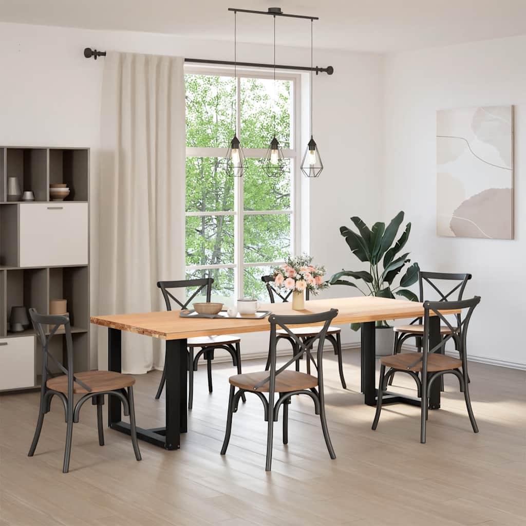 Dining Table Legs T-Shaped? pcs Black 70x35x(72-73) cm Steel