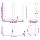 Dining Table Legs T-Shaped? pcs Black 80x35x(72-73) cm Steel - Extra Image