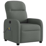 Massage Recliner Chair Dark Grey Fabric - Front View