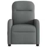 Massage Recliner Chair Dark Grey Fabric - Side View