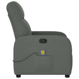 Massage Recliner Chair Dark Grey Fabric - Top-Down View