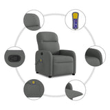 Massage Recliner Chair Dark Grey Fabric