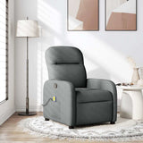 Massage Recliner Chair Dark Grey Fabric