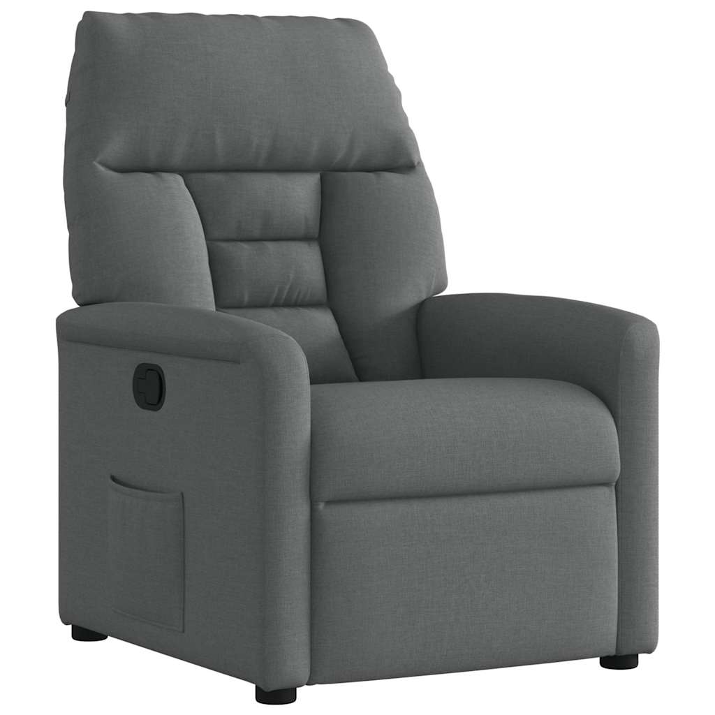 Recliner Chair Dark Grey Fabric