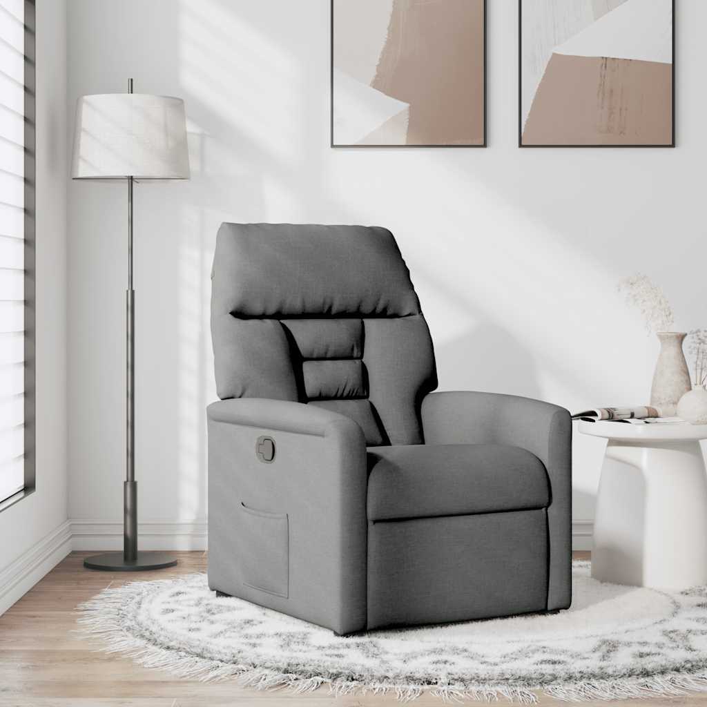 Recliner Chair Dark Grey Fabric