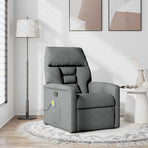 Massage Recliner Chair Dark Grey Fabric