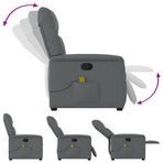 Massage Recliner Chair Dark Grey Fabric