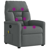 Massage Recliner Chair Dark Grey Fabric