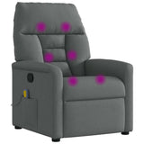 Massage Recliner Chair Dark Grey Fabric - Close-Up Angle
