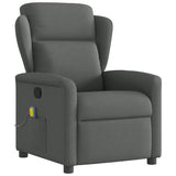 Massage Recliner Chair Dark Grey Fabric