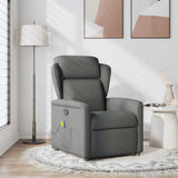 Massage Recliner Chair Dark Grey Fabric - Front View
