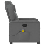Massage Recliner Chair Dark Grey Fabric