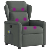 Massage Recliner Chair Dark Grey Fabric - Close-Up Angle