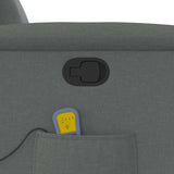 Massage Recliner Chair Dark Grey Fabric - Extra Image