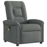 Massage Recliner Chair Dark Grey Fabric