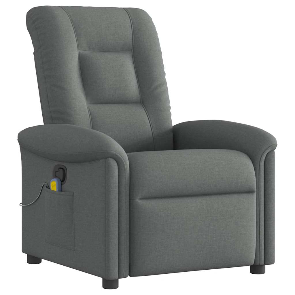 Massage Recliner Chair Dark Grey Fabric