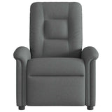 Massage Recliner Chair Dark Grey Fabric - Side View