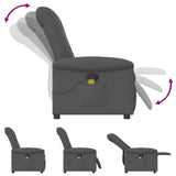 Massage Recliner Chair Dark Grey Fabric