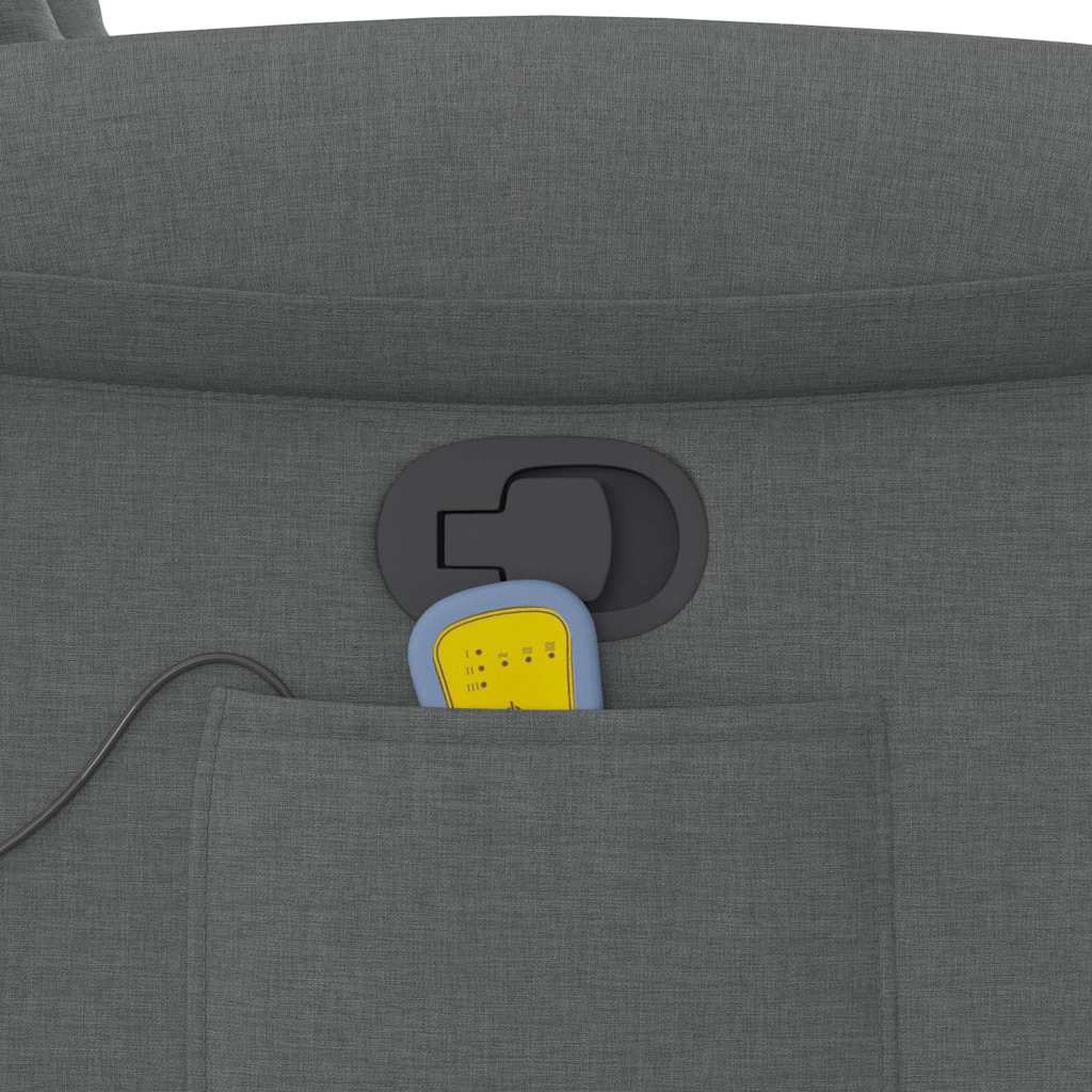 Massage Recliner Chair Dark Grey Fabric