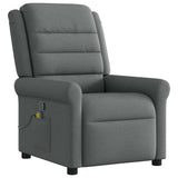 Massage Recliner Chair Dark Grey Fabric - Front View