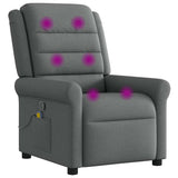 Massage Recliner Chair Dark Grey Fabric - Rear View