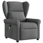 Massage Recliner Chair Dark Grey Fabric