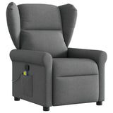 Massage Recliner Chair Dark Grey Fabric - Front View