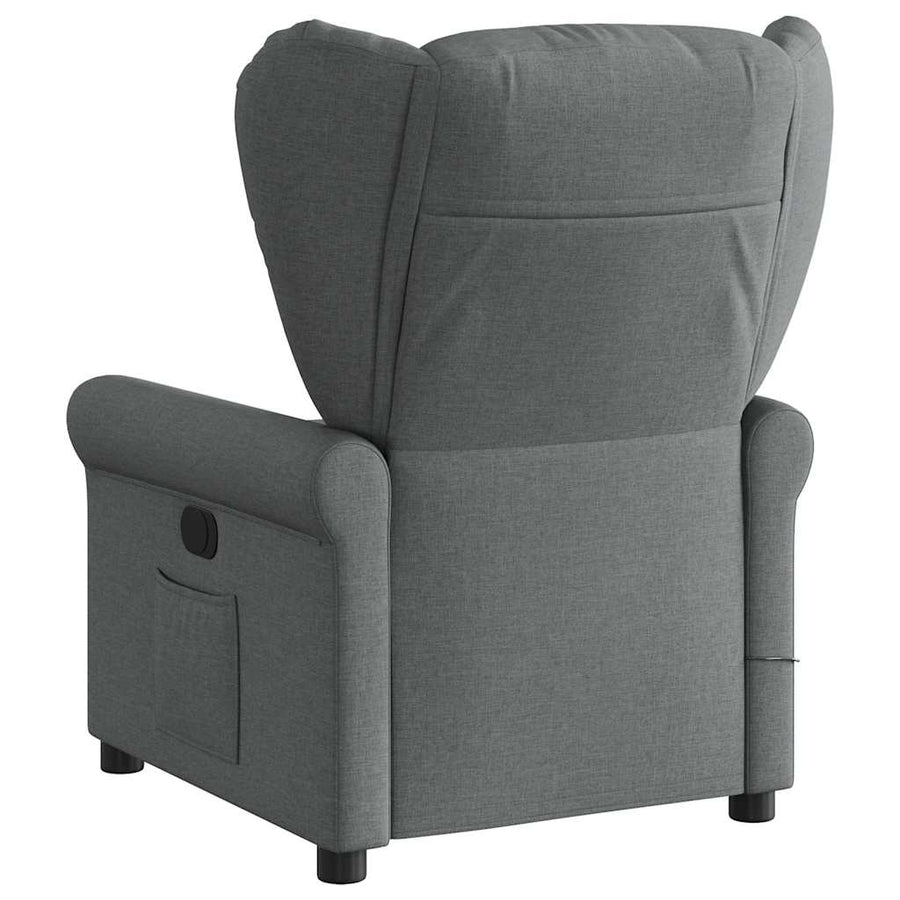 Massage Recliner Chair Dark Grey Fabric