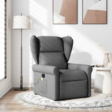 Massage Recliner Chair Dark Grey Fabric