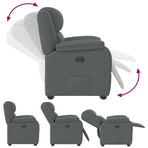 Recliner Chair Dark Grey Fabric