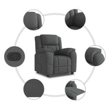 Recliner Chair Dark Grey Fabric - Close-Up Angle