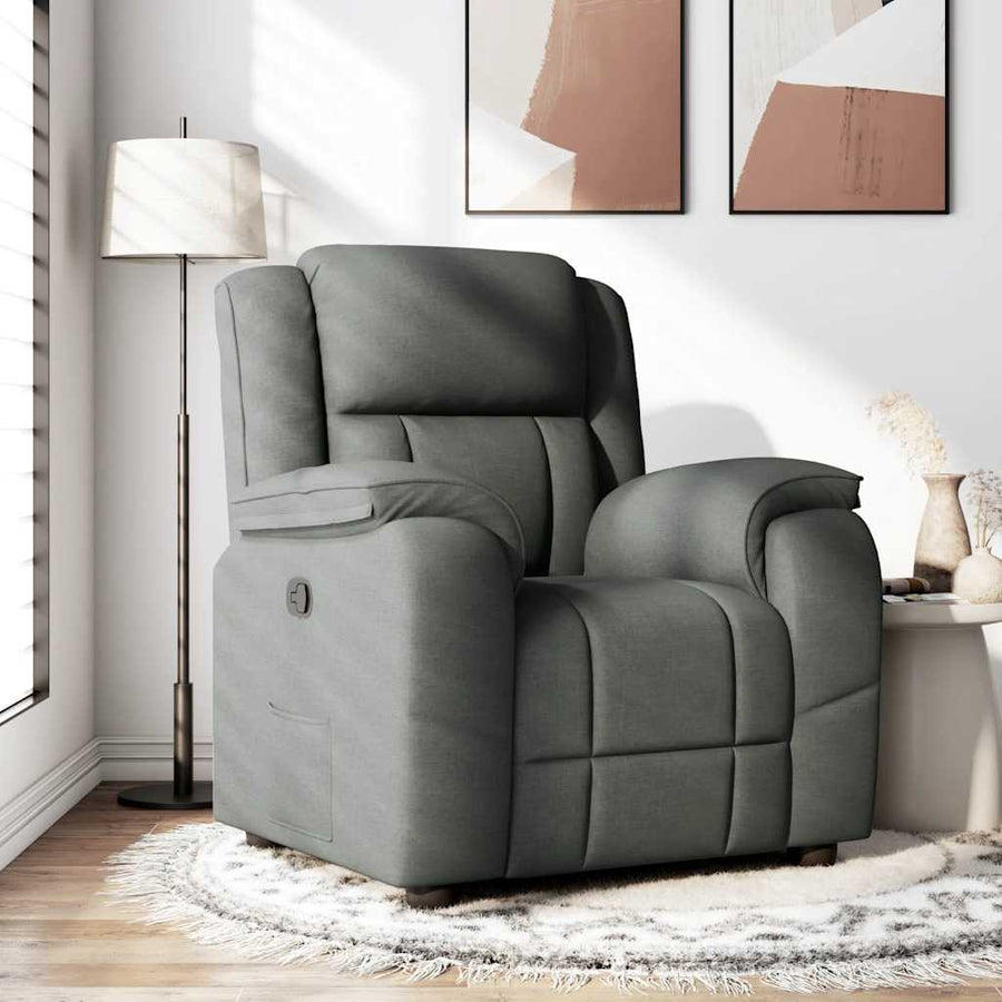 Recliner Chair Dark Grey Fabric