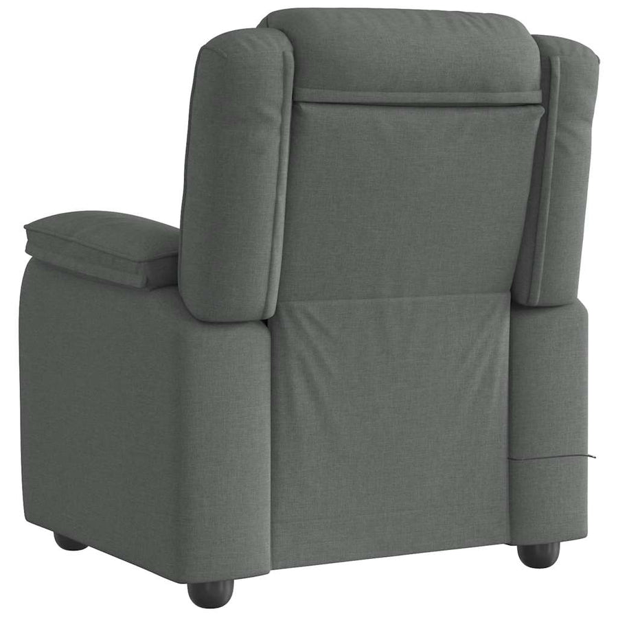 Massage Recliner Chair Dark Grey Fabric