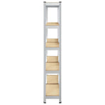 5-Layer Storage Shelves 2 pcs Silver Steel&Engineered Wood