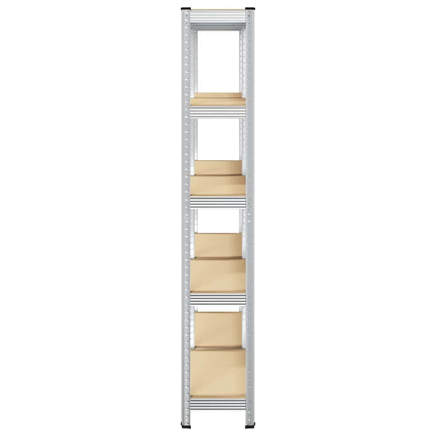 5-Layer Storage Shelves 2 pcs Silver Steel&Engineered Wood