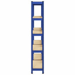 5-Layer Storage Shelves 2 pcs Blue Steel&Engineered Wood