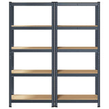 5-Layer Storage Shelves 2 pcs Anthracite Steel&Engineered Wood