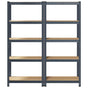 5-Layer Storage Shelves 2 pcs Anthracite Steel&Engineered Wood
