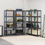 5-Layer Storage Shelves 4 pcs Anthracite Steel&Engineered Wood