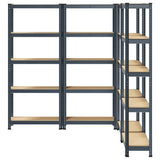 5-Layer Storage Shelves 4 pcs Anthracite Steel&Engineered Wood - Top-Down View