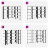 5-Layer Storage Shelves 4 pcs Anthracite Steel&Engineered Wood - Close-Up Angle