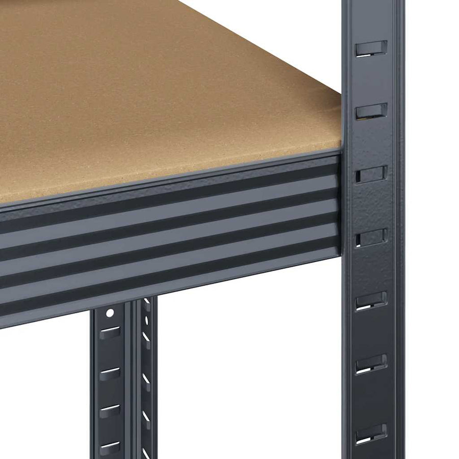 5-Layer Storage Shelves 4 pcs Anthracite Steel&Engineered Wood