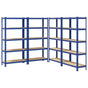 5-Layer Storage Shelves 4 pcs Blue Steel&Engineered Wood