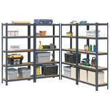 5-Layer Storage Shelves 4 pcs Anthracite Steel&Engineered Wood