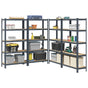 5-Layer Storage Shelves 4 pcs Anthracite Steel&Engineered Wood